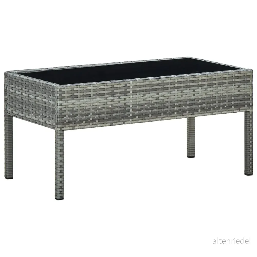 Trädgårdsbord grå 75x40x37 cm konstrotting 8719883855899