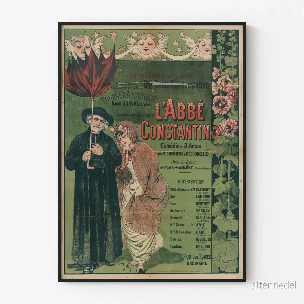 Vintageposter L’Abbé Constantin, Komediföreställning i 3 akter Vintageposter L’Abbé Constantin, Komediföreställning i 3 akter
