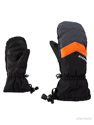 Ziener barn LETTERO AS MITTEN handske junior skidhandskar/vintersport vattentät, andas schwarz (black/Graphite) 6.5 4059749247005