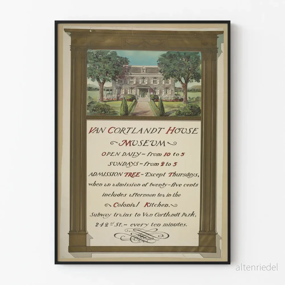Vintageposter av Van Cortlandt House Museum i klassisk stil