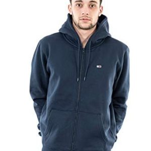 Tommy Jeans herr TJM normal fleece dragkedja huvtröja tungvikt genomgående, Blå (Twilight Navy), L 8720112697005 Tommy Jeans herr TJM normal fleece dragkedja huvtröja tungvikt genomgående, Blå (Twilight Navy), L 8720112697005