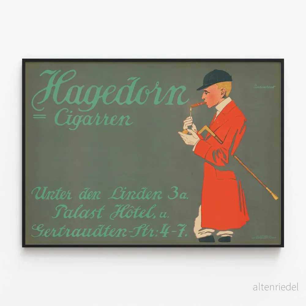 Vintageaffisch Hagedorn Cigarrer - Retro Väggdekoration