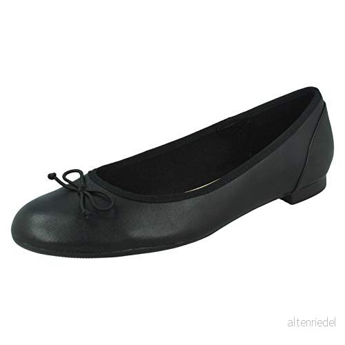 Clarks dam couture Bloom stängda ballerinaskor, Svart läder, 41 EU 5050406098656
