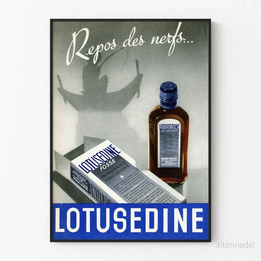 Vintageposter LOTUSEDINE för lugnande väggdekoration