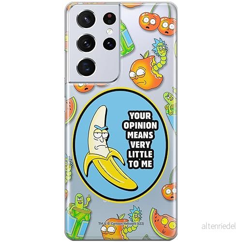 ERT GROUP mobiltelefonfodral för Samsung S21 ULTRA originalt och officiellt licensierat Rick and Morty mönster & 009 anpassad till formen på mobiltelefonen, gedeeltelijk transparant 5905511129910