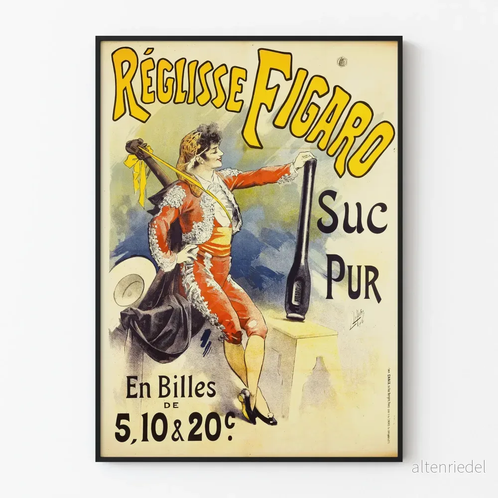 Vintageposter med lakrits Figaro, sockerfritt för väggdekoration