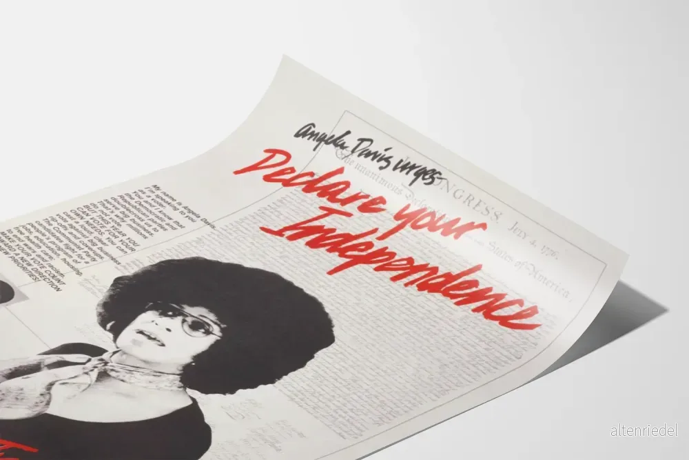 Angela Davis poster för att deklarera er självständighet - vintage väggdekoration med politisk prägel - Bild 3