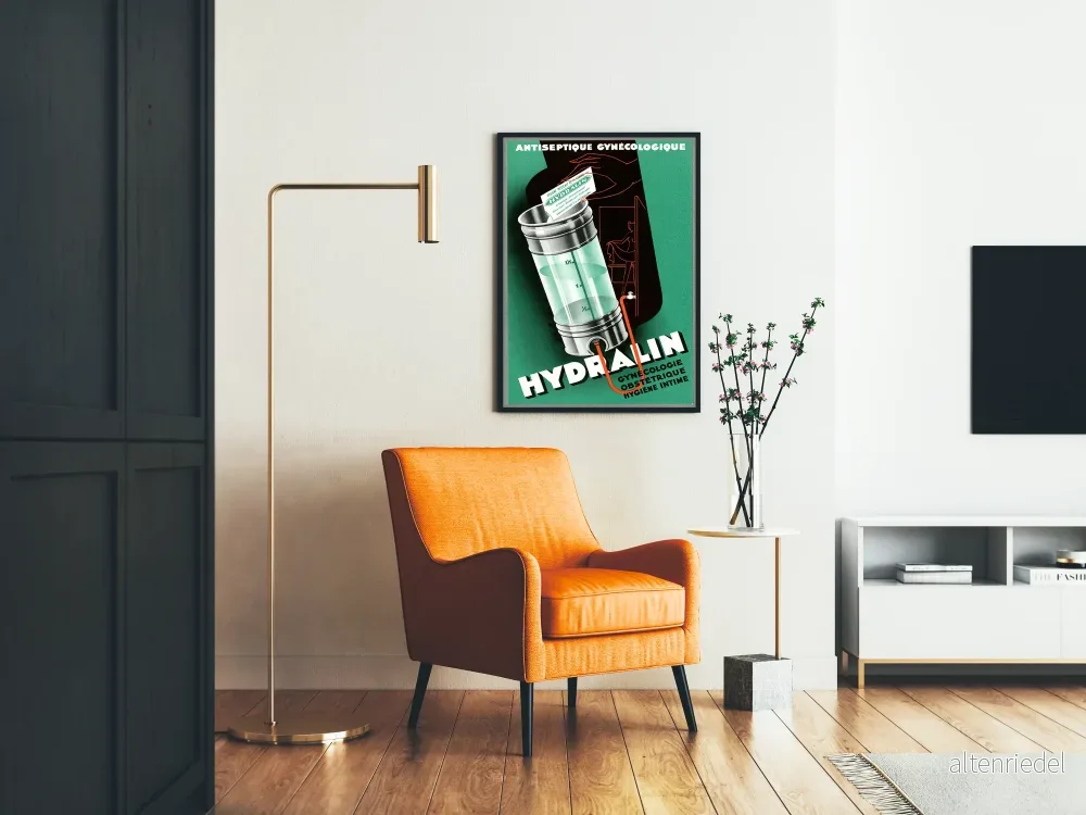 Vintageposter för Hydralin antiseptisk gynekologisk för väggdekoration - Bild 2