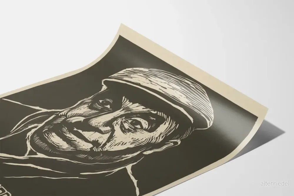 Porträttposter av Pablo Neruda - Vintage väggdekoration - Bild 3