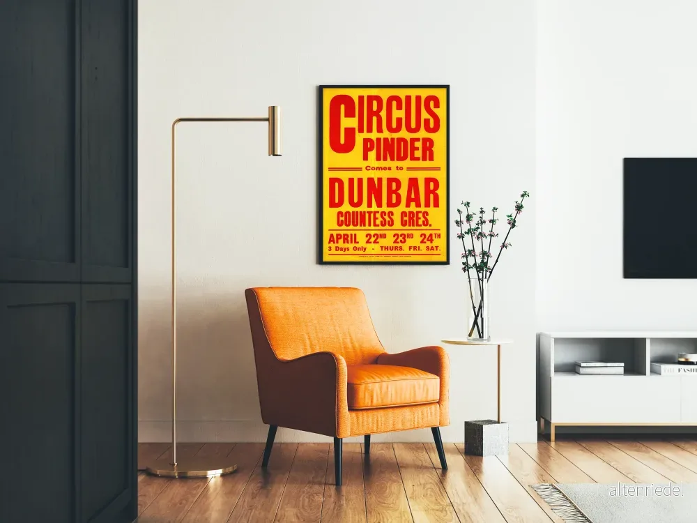 Vintage cirkusaffisch Pinder vid Dunbar - Retro väggdekoration - Bild 2