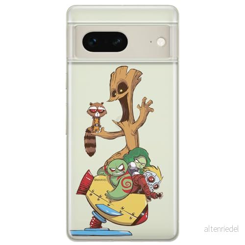 ERT GROUP mobiltelefonfodral för Google PIXEL 7 originalt och officiellt licensierat Marvel mönster Guardians of the Galaxy 020 anpassad till formen på mobiltelefonen, gedeeltelijk transparant 5905795157906