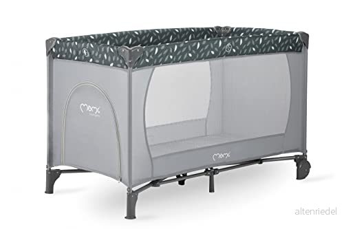 Momi BELOVE resesäng för barn upp till 15 kg kroppsvikt, B 65 x L 125 H 78 cm (vikbar 21 23 80 cm), med madrass, 2 hjul, transportväska 5900495948359