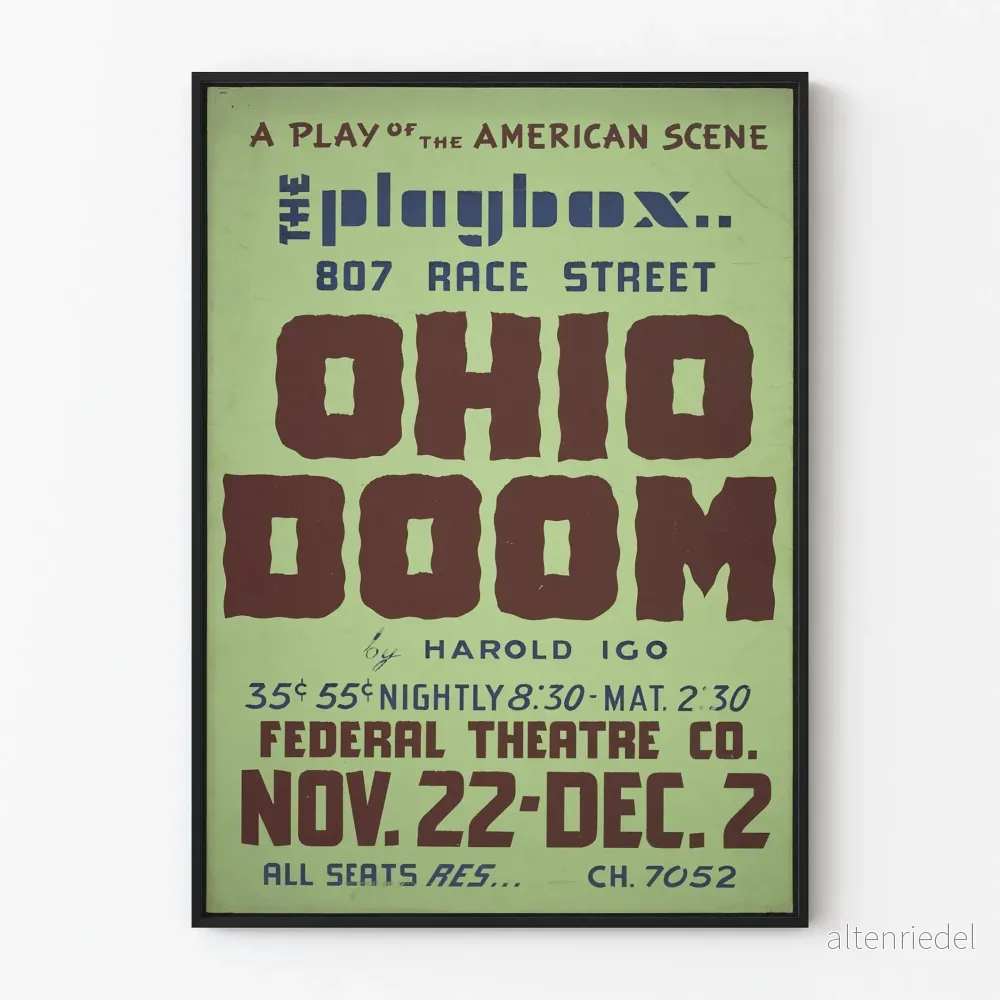 Vintageaffisch Ohio Doom teater - Retro väggdekoration