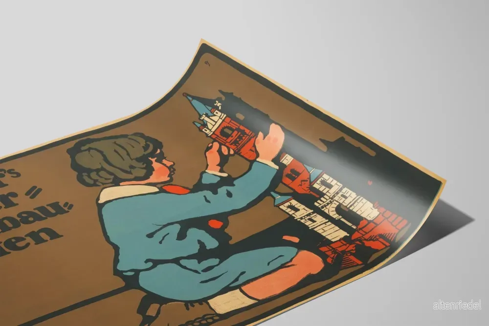 Vintageposter Richter's Anker Steinbaukasten - Barnväggdekoration - Bild 2