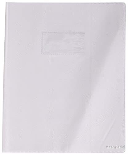 Clairefontaine Ref 72114C kalligrafi PVC övning boskydd 170 x 220 mm i storlek, etiketthållare för enkel identifiering, lädereffekt vit färg 3210330721149