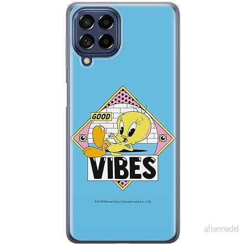 ERT GROUP mobiltelefonfodral för Samsung M33 5G originalt och officiellt licensierat Looney Tunes mönster Tweety 013 optimalt anpassad till formen på mobiltelefonen, fodral tillverkad av TPU plast 5905795094843