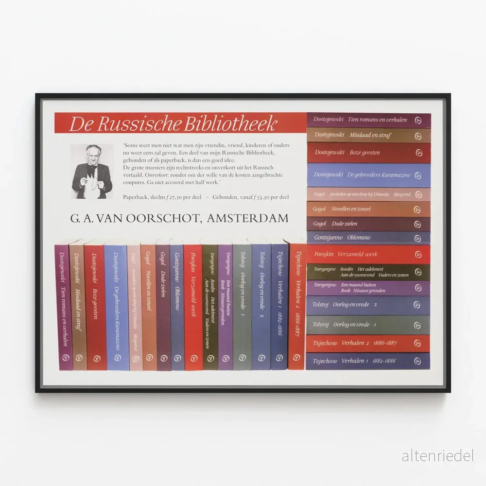 Rysk Bibliotek Poster - Väggdekoration för Klassisk Rysk Litteratur