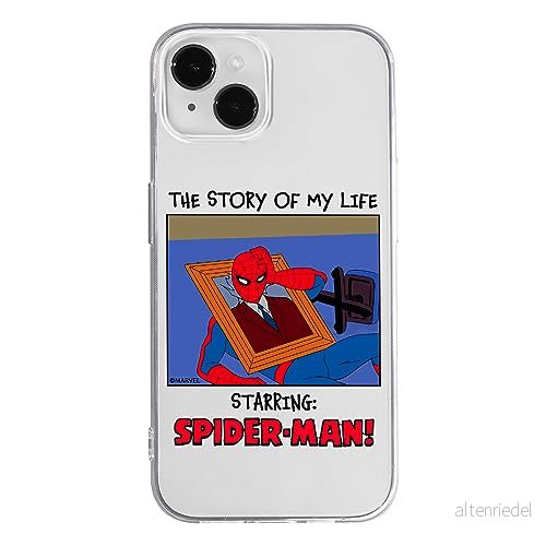 ERT GROUP mobiltelefonfodral för Iphone 14 PLUS originalt och officiellt licensierat Marvel mönster Spider Man 036 optimalt anpassad till formen på mobiltelefonen, gedeeltelijk transparant 5905795012298