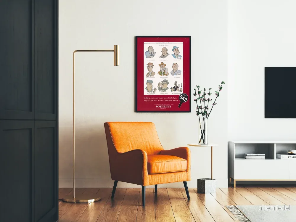 Vintageaffisch från Sotheby's om konsten att bjuda i salongen - Bild 2
