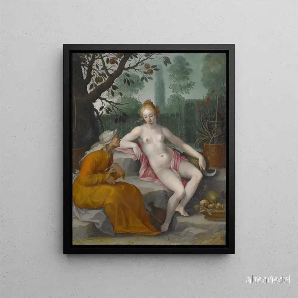 Målning Vertumne och Pomone - Efter Abraham Bloemaert
