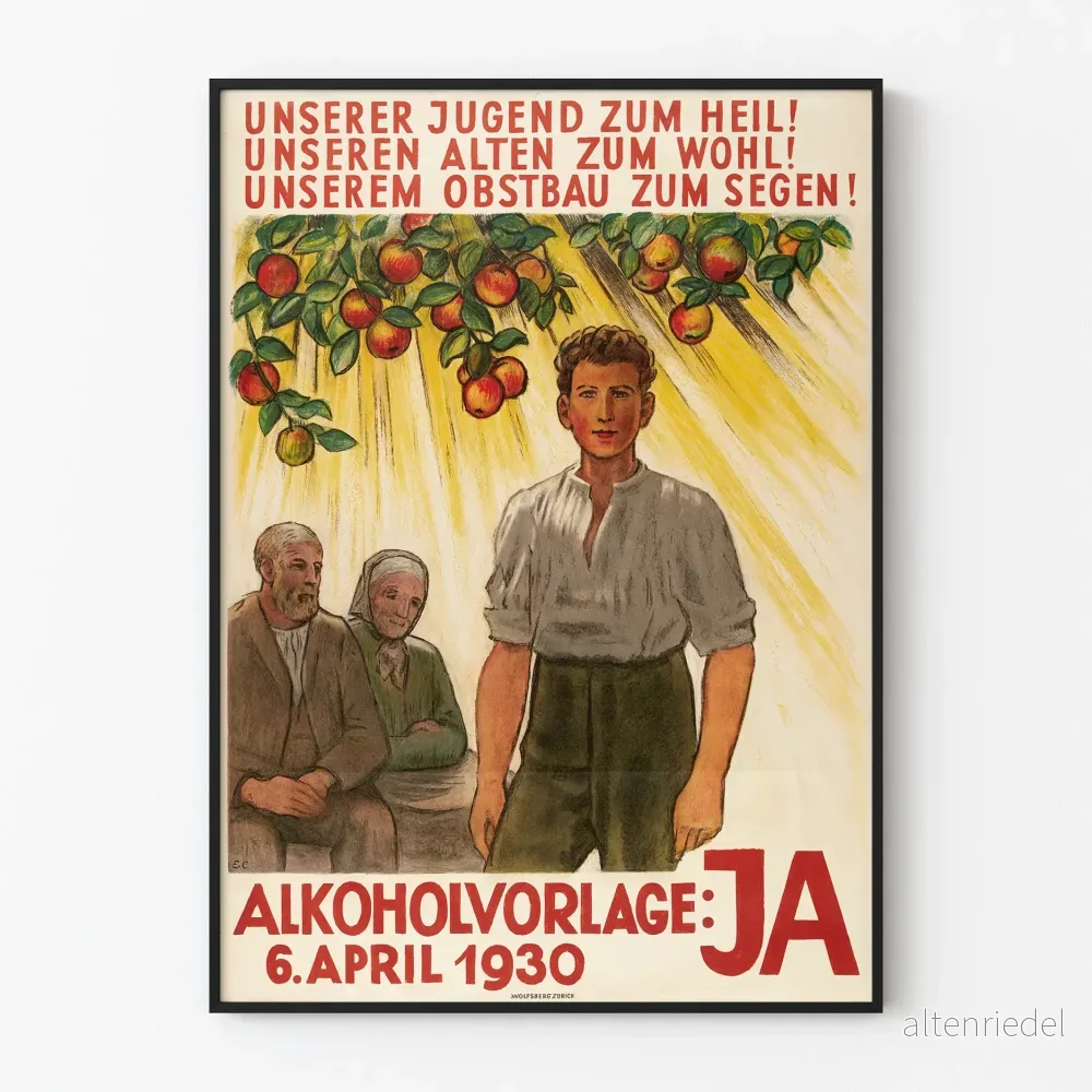 Vintage kampanjposter för pro-alkohol 1930 väggdekoration