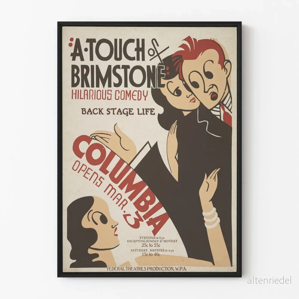 Vintage teaterposter för komedi A Touch of Brimstone
