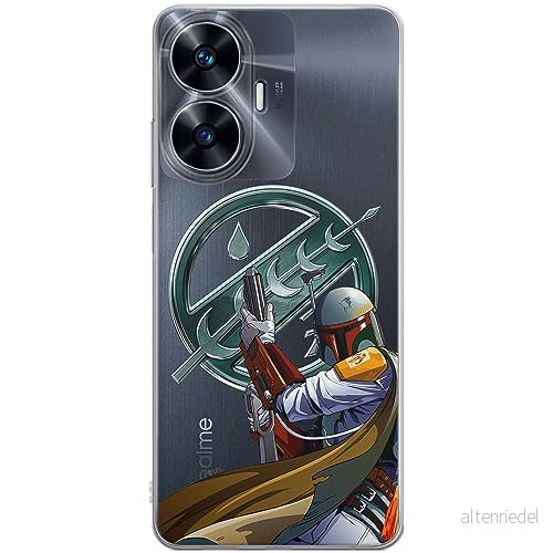 ERT GROUP mobiltelefonfodral för Realme C55 originalt och officiellt licensierat Star Wars mönster Boba Fett 002 optimalt anpassad till formen på mobiltelefonen, gedeeltelijk transparant 5905511861971