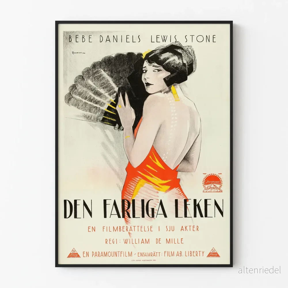 Vintage poster för väggdekoration Den Farliga Leken