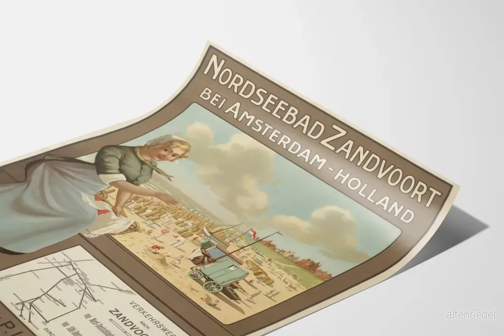 Vintageposter Nordseebad Zandvoort nära Amsterdam - Retro väggdekoration - Bild 3