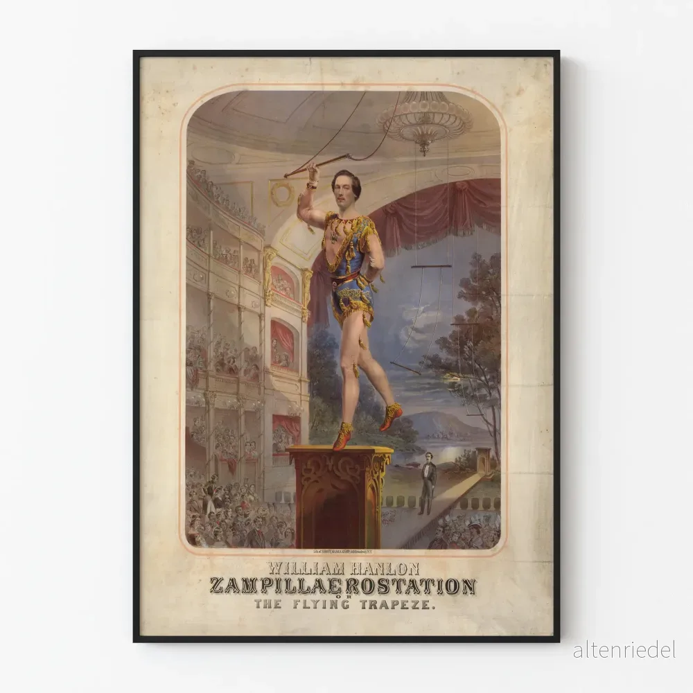 Vintageposter av William Hanlon med flygande rep