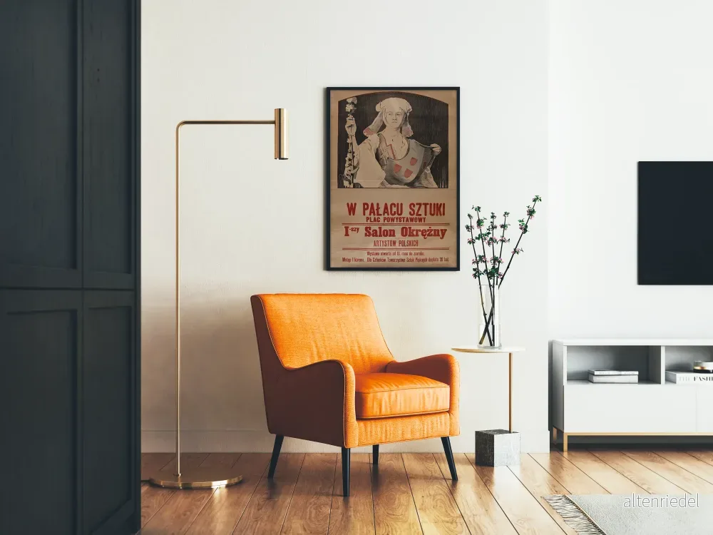 Vintageaffisch för polskt konstsalong, väggdekoration - Bild 2