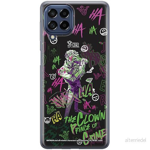 ERT GROUP mobiltelefonfodral för Samsung M53 5G originalt och officiellt licensierat DC mönster Joker 027 optimalt anpassad till formen på mobiltelefonen, fodral tillverkad av TPU plast 5905795052935