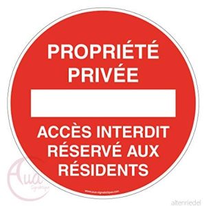 AUA SIGNALETIQUE Privat egendom panel förbjuden åtkomst för invånare Ø 330 mm, aluminium dibond 3 mm 3666180032537 AUA SIGNALETIQUE Privat egendom panel förbjuden åtkomst för invånare Ø 330 mm, aluminium dibond 3 mm 3666180032537