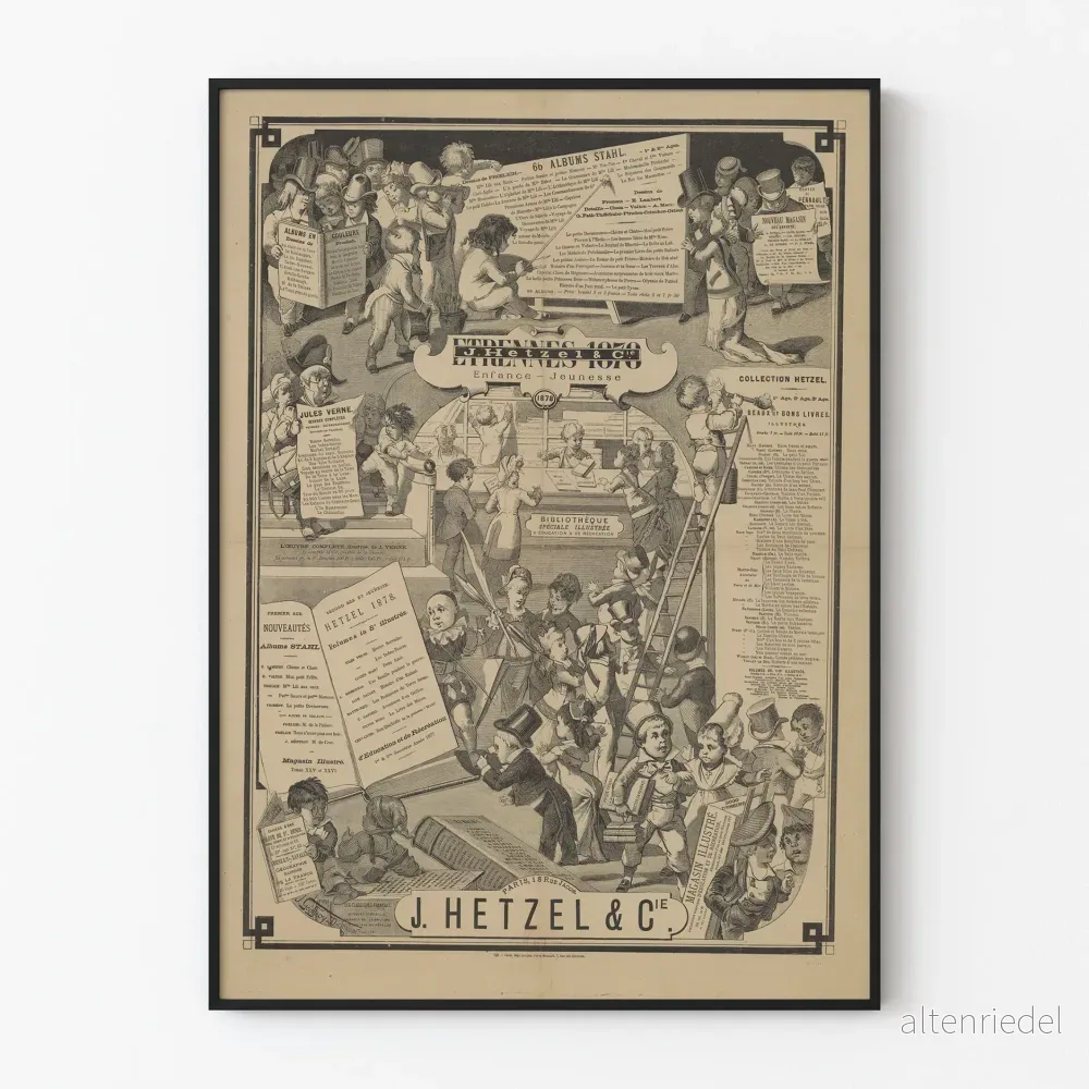 Vintageposter J. Hetzel & Cie 1878 - Barndom och ungdom