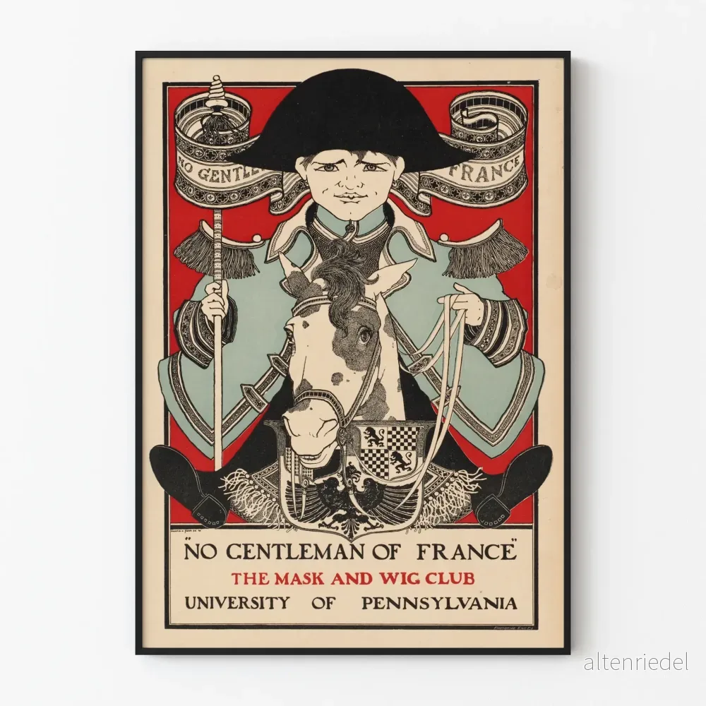 Vintageposter No Gentleman of France - Väggdekoration i retrostil