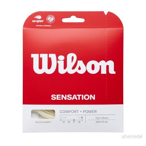 Wilson Unisex tennisracket Sensation String Transparent naturlig storlek 17, komfort, 12,2 m UK 887768139827