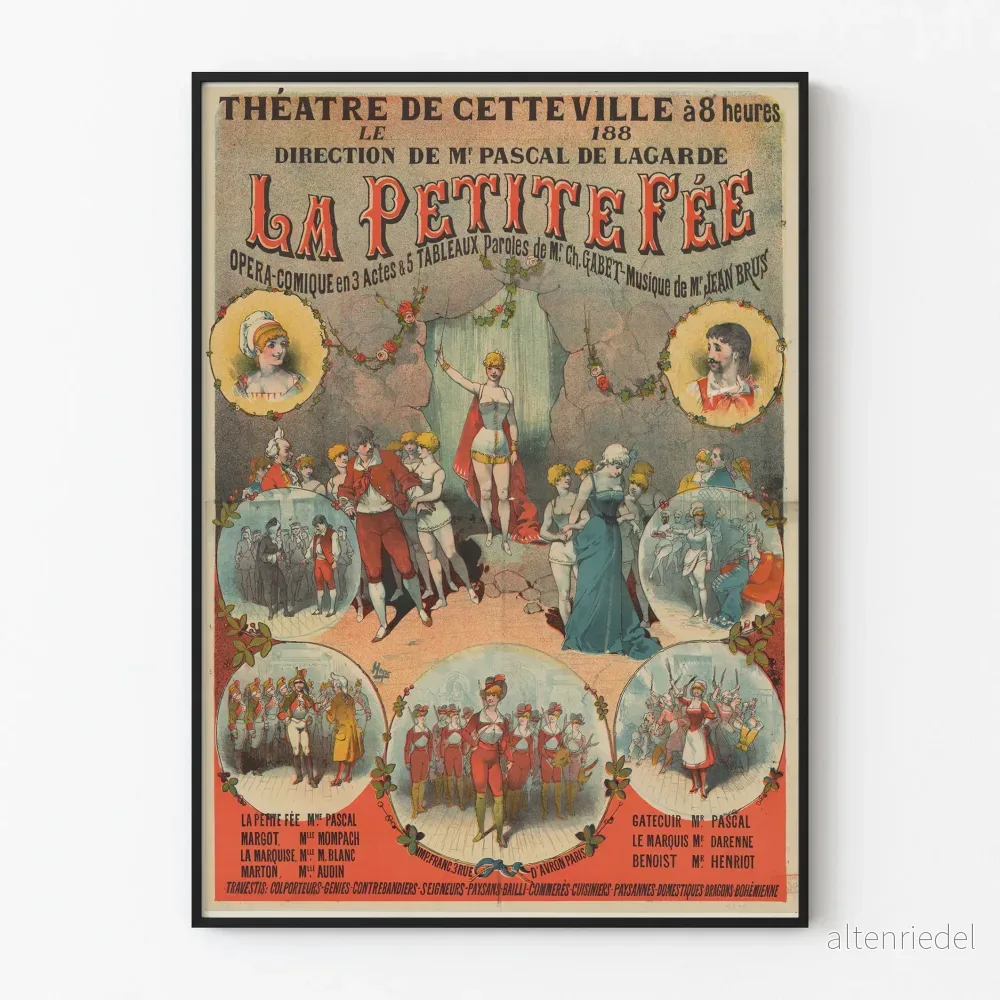 Vintage affisch teater La Petite Fée väggdekor