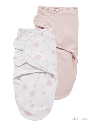 Meyco Baby Dots/Uni Pucksack 2 pack, startutrustning för nyfödda (puckduk bebisar från 0 3 månader, mjuk sovkomfort, andas och fuktabsorberar, sömnhjälp), rosa/ljusrosa 4054703310504