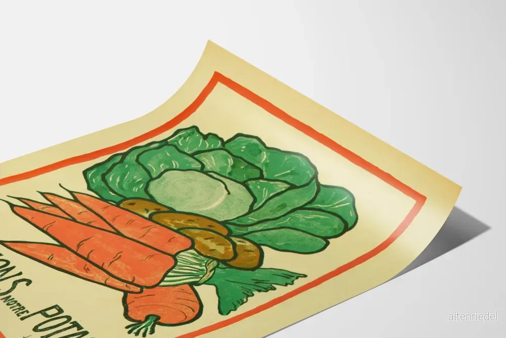 Vintageposter Odla vår köksträdgård – Naturlig väggdekoration med grönsaker - Bild 3
