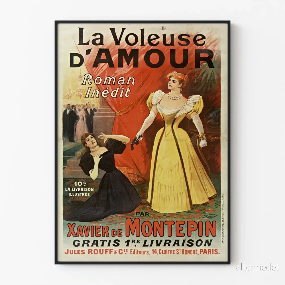 Vintageposter La Voleuse d'Amour av Xavier de Montepin