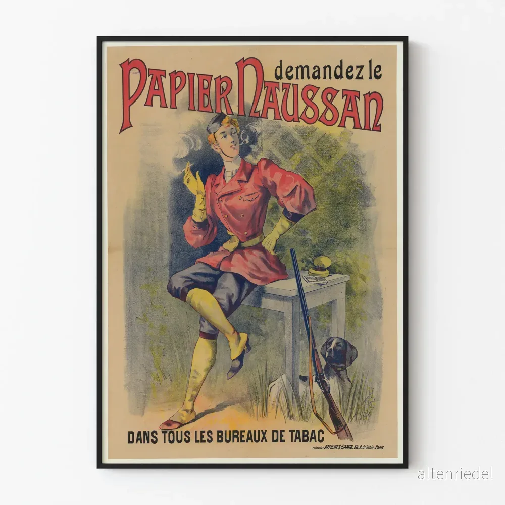 Vintageposter Papier Naussan väggdekoration tobaksaffär