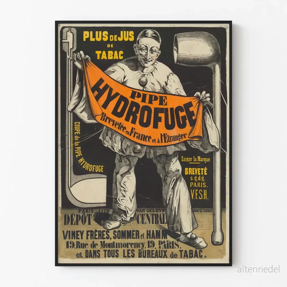 Vintageaffisch med vattenavvisande funktion, mer än tobaksjuice