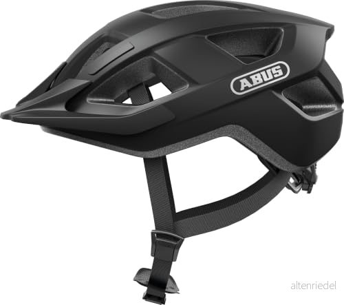 ABUS Aduro 3.0 LED cykelhjälm sportig cityhjälm i snygg design för vardagliga och sportiga turer med bakljus dam herr storlek S, svart 4003318946370