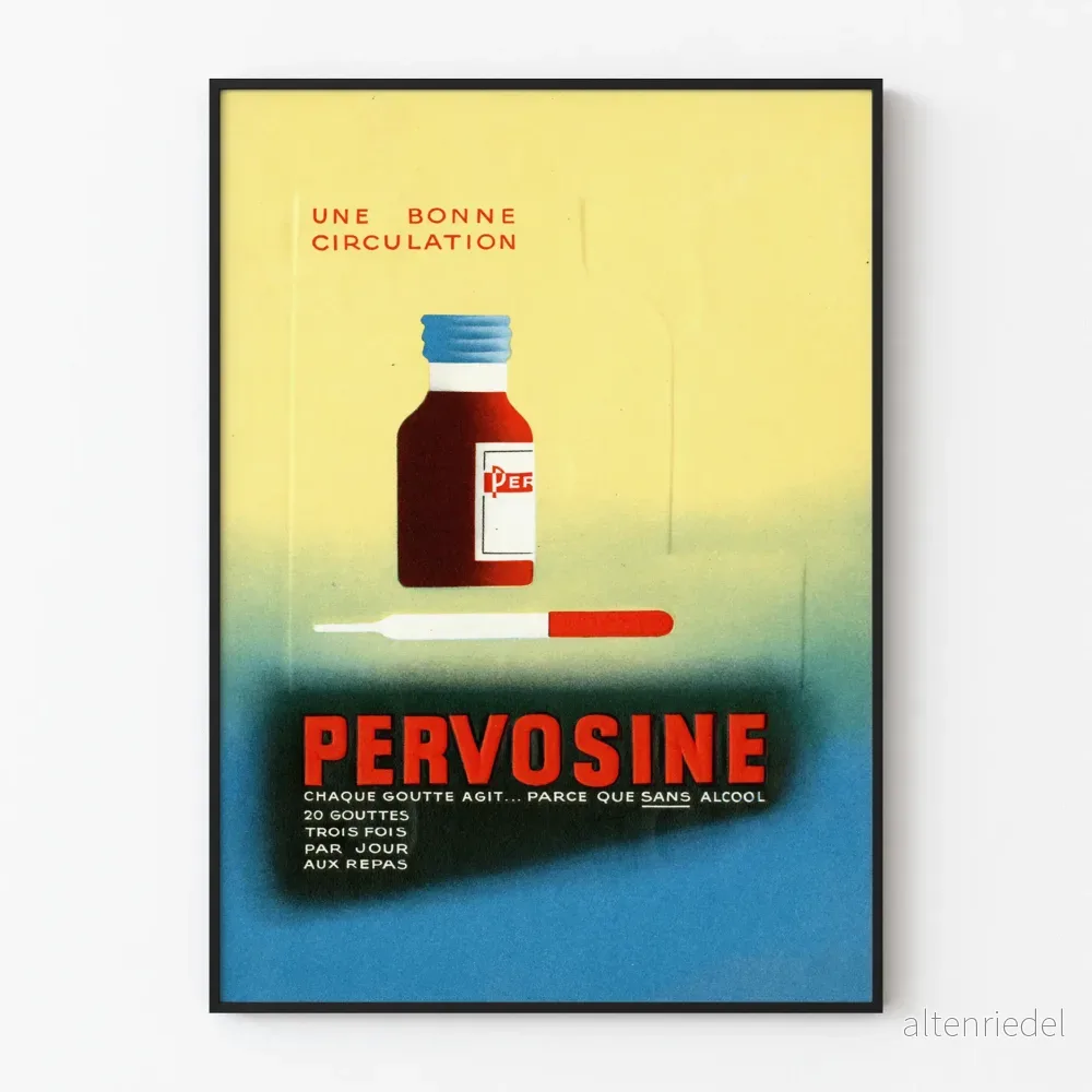Vintageposter Pervosine medicinsk väggdekor