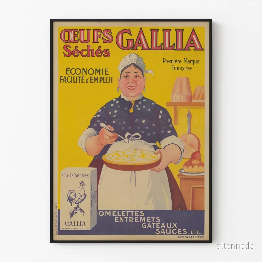 Vintageposter med torkade ägg Gallia – Köksväggdekoration i retrostil Vintageposter med torkade ägg Gallia – Köksväggdekoration i retrostil