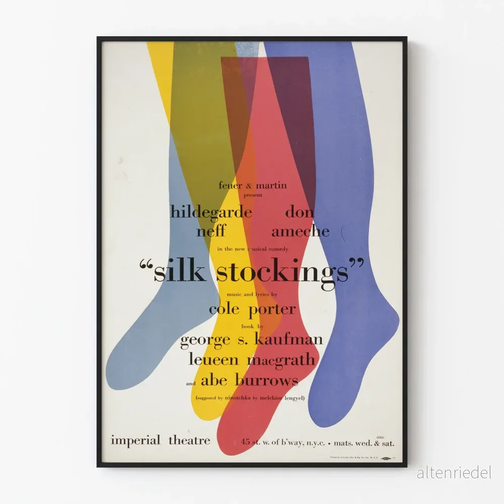 Vintage väggdekorationsposter Silk Stockings