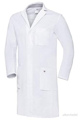 BP 1753 130 0021 56l läkarrock för män, långärmad, armlyftsystem, 205,00 g/m² ren bomull, vit, 56 l 4055301644060