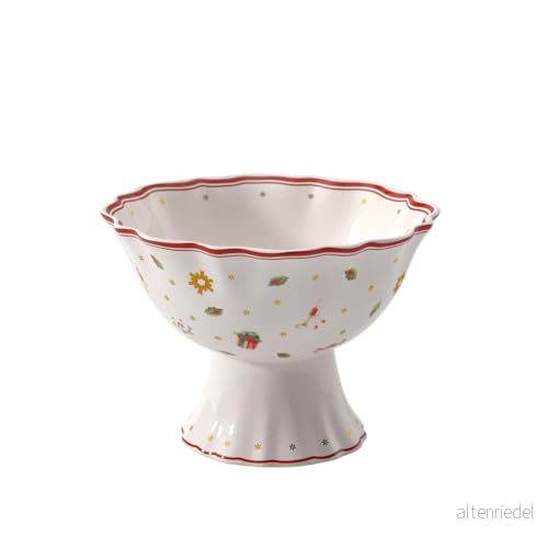 Villeroy och Boch Toy's Delight dessertskål på fot, premium porslin, vit/röd 4003686208391