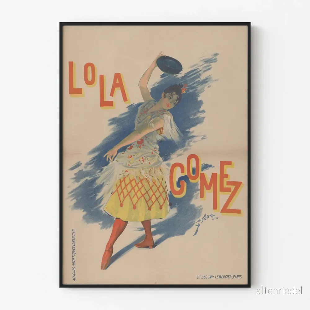 Vintageposter Lola Gomez Flamencodansös