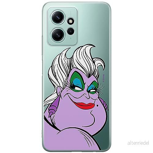 ERT GROUP mobiltelefonfodral för Xiaomi REDMI NOTE 12 4G originalt och officiellt licensierat Disney mönster Ursula 001 optimalt anpassad till formen på mobiltelefonen, gedeeltelijk transparant 5905511937980